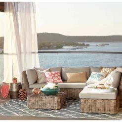 Found & Fable Hamptons All-Weather Wicker Outdoor Corner Chair With Cushion -Patio Furniture Shop found fable hamptons all weather wicker outdoor corner chair with cushion 7