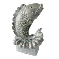 Found & Fable Koi Fish Garden Statue, 14"