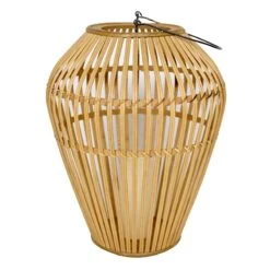 Found & Fable LED Bamboo Wood Lantern, 18"