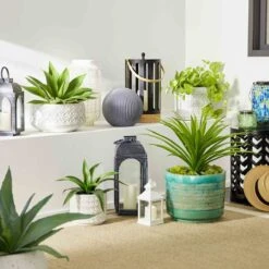 Found & Fable LED White Faux Wicker Barrel Lantern, Large -Patio Furniture Shop found fable led white faux wicker barrel lantern large 3