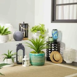 Found & Fable LED White Faux Wicker Barrel Lantern, Medium -Patio Furniture Shop found fable led white faux wicker barrel lantern medium 3