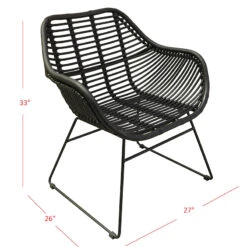 Found & Fable Wates All-Weather Wicker Outdoor Chair, Black -Patio Furniture Shop found fable wates all weather wicker outdoor chair black 3