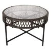 Grace Mitchell Rochester All-Weather Wicker Coffee Table With Tempered Glass Top, Dark Grey