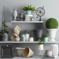 Grace Mitchell White Scalloped Ceramic Garden Stool, 18" -Patio Furniture Shop grace mitchell white scalloped ceramic garden stool 18 2