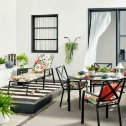 Grammercy Black Steel Slat Outdoor Chaise Lounge Chair -Patio Furniture Shop grammercy black steel slat outdoor chaise lounge chair 7