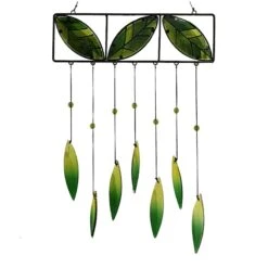 Patio Furniture Shop -Patio Furniture Shop green leaves garden wind chime 29.5 1