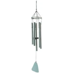 Green Metal Tube Tiered Wind Chime, 34"