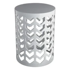 Grey Metal Chevron Plant Stand, 18"