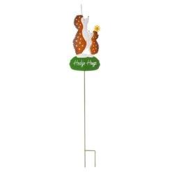 Hedge Hugs Metal Hedgehogs Garden Stake, 42"