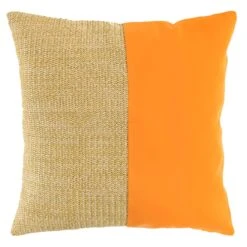Hermosa Orange Color Block Outdoor Throw Pillow, 18"