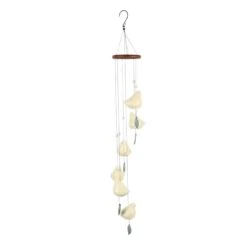 Honeybloom Cream Ceramic Bird Wind Chime, 35.8" -Patio Furniture Shop honeybloom cream ceramic bird wind chime 35.8 2