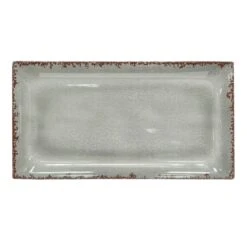 Honeybloom Grey Melamine Serving Tray, 16x8.5