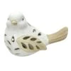 Honeybloom Left Facing White Ceramic Bird, 6.5"