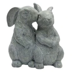 Honeybloom Outdoor Double Rabbit Figurine, 11.5"