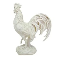 Honeybloom Outdoor White Rooster, 27.5"