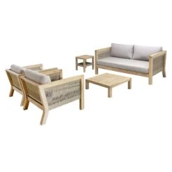 Honeybloom Park City Blonde Acacia Wood Outdoor Sofa -Patio Furniture Shop honeybloom park city blonde acacia wood outdoor sofa 4