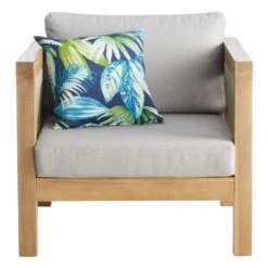 Honeybloom Park City Outdoor Blonde Acacia Wood Lounge Chair With Rope Accent -Patio Furniture Shop honeybloom park city outdoor blonde acacia wood lounge chair with rope accent 2