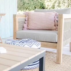 Honeybloom Park City Outdoor Blonde Acacia Wood Lounge Chair With Rope Accent -Patio Furniture Shop honeybloom park city outdoor blonde acacia wood lounge chair with rope accent 5