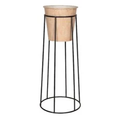 Honeybloom Peach Metal Plant Stand, 29.5"