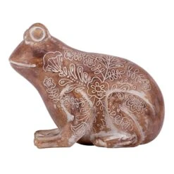 Honeybloom Rustic Frog Garden Statue, 7"