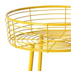 Honeybloom Yellow Metal Wire Plant Stand, 22" -Patio Furniture Shop honeybloom yellow metal wire plant stand 22 1