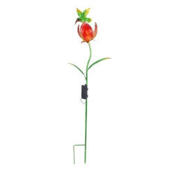Hummingbird LED Orb Garden Stake, 36.5"