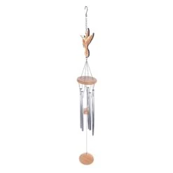 Hummingbird Wooden Wind Chime, 34"