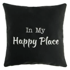 In My Happy Place Outdoor Throw Pillow, 18"