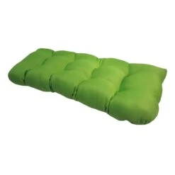 Kiwi Green Canvas Outdoor Wicker Settee Cushion