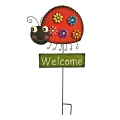 Lady Bug Welcome Yard Stake, 31.5"