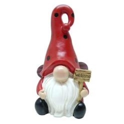 Ladybug Gnome Statue, 12"