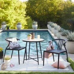 Laila Ali 2-Piece Sydney Outdoor Bistro Chairs, Black -Patio Furniture Shop laila ali 2 piece sydney outdoor bistro chairs black 2