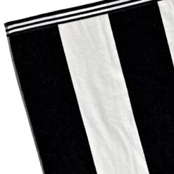 Laila Ali Black Cabana Striped Beach Towel, 34x62 -Patio Furniture Shop laila ali black cabana striped beach towel 34x62 3