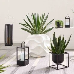 Laila Ali Black Metal Outdoor Lantern, 13" -Patio Furniture Shop laila ali black metal outdoor lantern 13 3