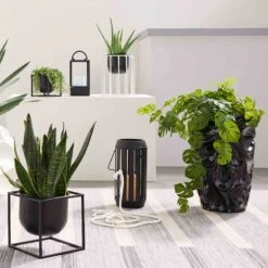 Laila Ali Black Metal Outdoor Lantern, 21" -Patio Furniture Shop laila ali black metal outdoor lantern 21 3