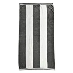 Laila Ali Grey Cabana Striped Beach Towel, 34x62
