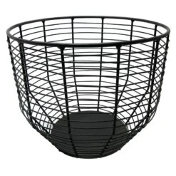 Laila Ali Matte Black Metal Wire Basket, 10"