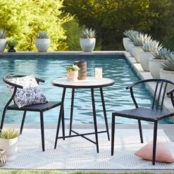 Laila Ali Sydney Outdoor Glass-Top Bistro Table -Patio Furniture Shop laila ali sydney outdoor glass top bistro table 2