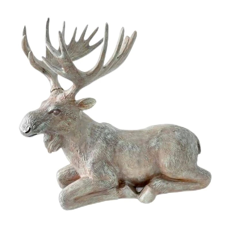 Laying Moose Garden Statue, 18" 1 Laying Moose Garden Statue, 18"