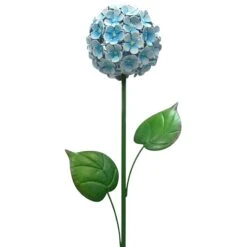 Patio Furniture Shop -Patio Furniture Shop led blue hydrangea flower ball garden stake 41 1