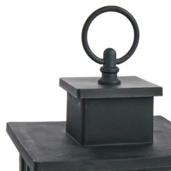 LED Candle Weatherproof Black Lantern With Timer, 10" -Patio Furniture Shop led candle weatherproof black lantern with timer 10 2