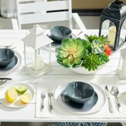 LED Candle Weatherproof White Lantern With Timer, 12" -Patio Furniture Shop led candle weatherproof white lantern with timer 12 3