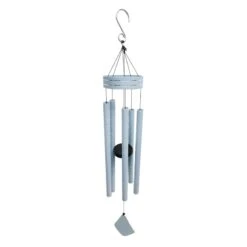 Light Blue Metal & Wood Wind Chime, 31"