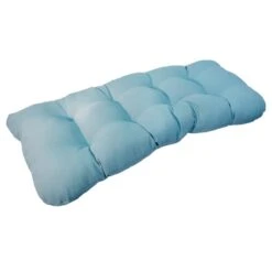 Light Blue Outdoor Wicker Settee Cushion