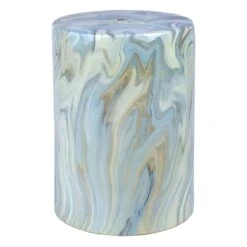Marbled Ceramic Plant Stand, 17.7"