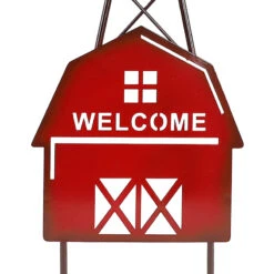 Metal Barn Pinwheel Yard Stake, 27.5" -Patio Furniture Shop metal barn pinwheel yard stake 27.5 2