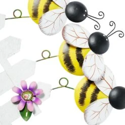 Metal Bee Yard Stake, 24" -Patio Furniture Shop metal bee yard stake 24 2