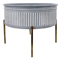 Metal Planter With Removable Legs, Large
