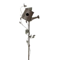 Metal Watering Can Birdhouse Garden Stake