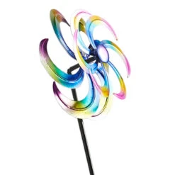 Metal Wind Spinner Stake Peacock Action, 36" -Patio Furniture Shop metal wind spinner stake peacock action 36 3